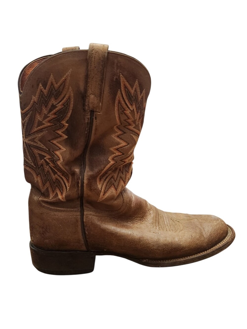 Lucchese Boots Mens Size 10.5 EE Brown Worn Leather Soft Cowboy Western